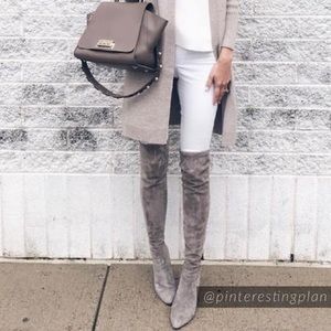 Gray Suede Over the Knee Boots 8.5